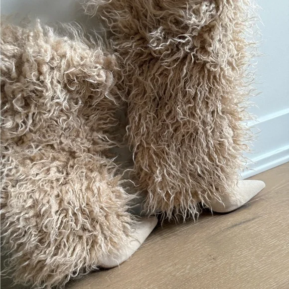 Faux Fur Tan Women's Boots - Picture 4 of 4